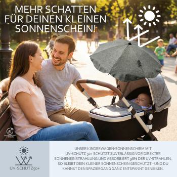 BAMBINIWELT universaler Sonnenschirm für Kinderwagen/Buggy MELIERT (rund)
